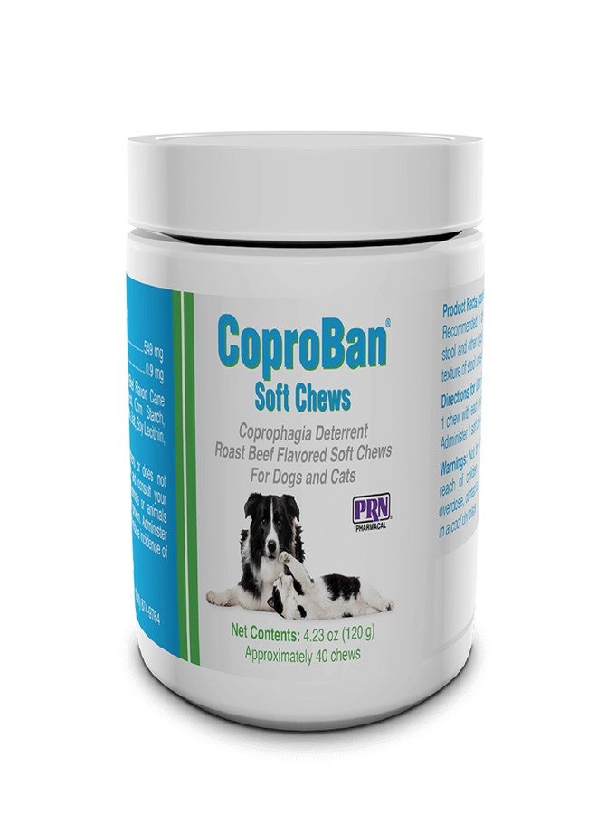PRN Pharmacal CoproBan Anti-Coprophagia Soft Chews, Roast Beef Flavor - Coprophagia Stool Eating Deterrent Chewable Tablets for Dogs & Cats - Prevent Dog from Eating Poop - 40-Count - Image 1